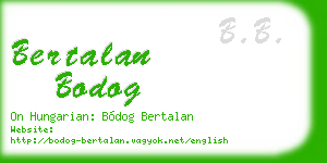 bertalan bodog business card