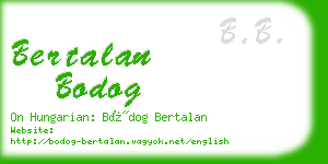 bertalan bodog business card